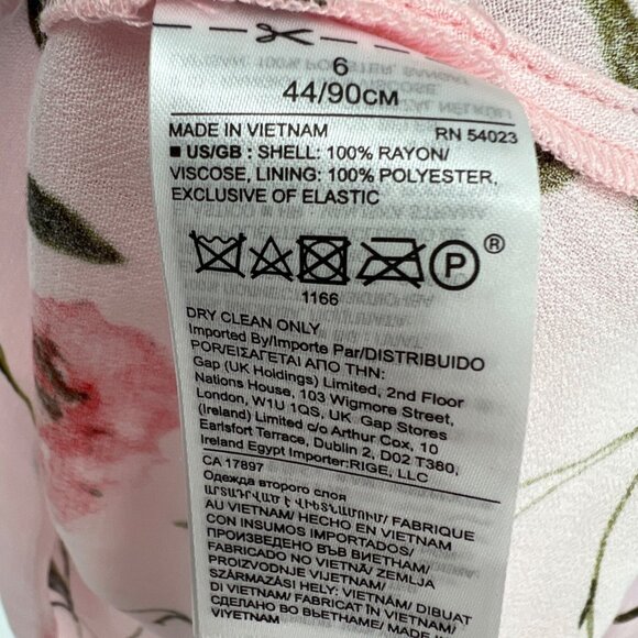 Banana Republic Pink Floral Short-Sleeve V-Neck Dress Size 6 NWT - Picture 9 of 10